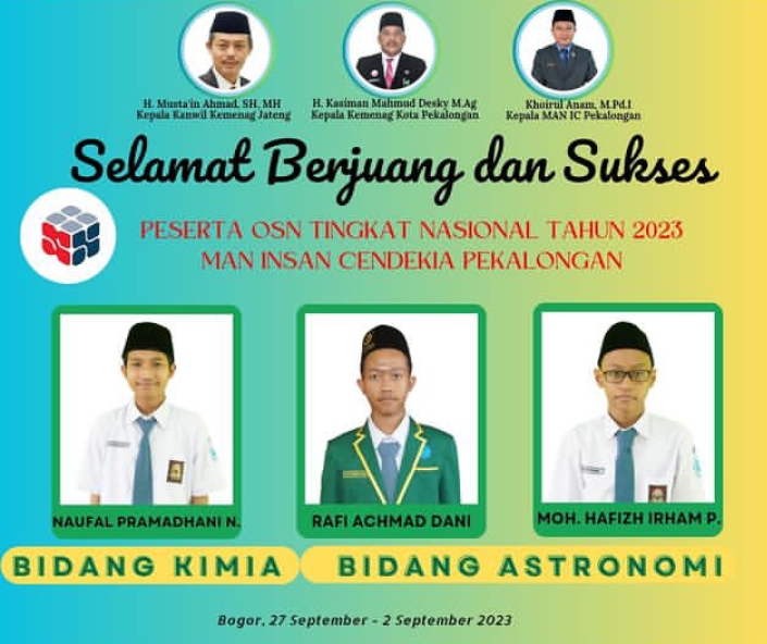 Tiga Siswa MAN Insan Cendekia Lolos OSN Tingkat Nasional