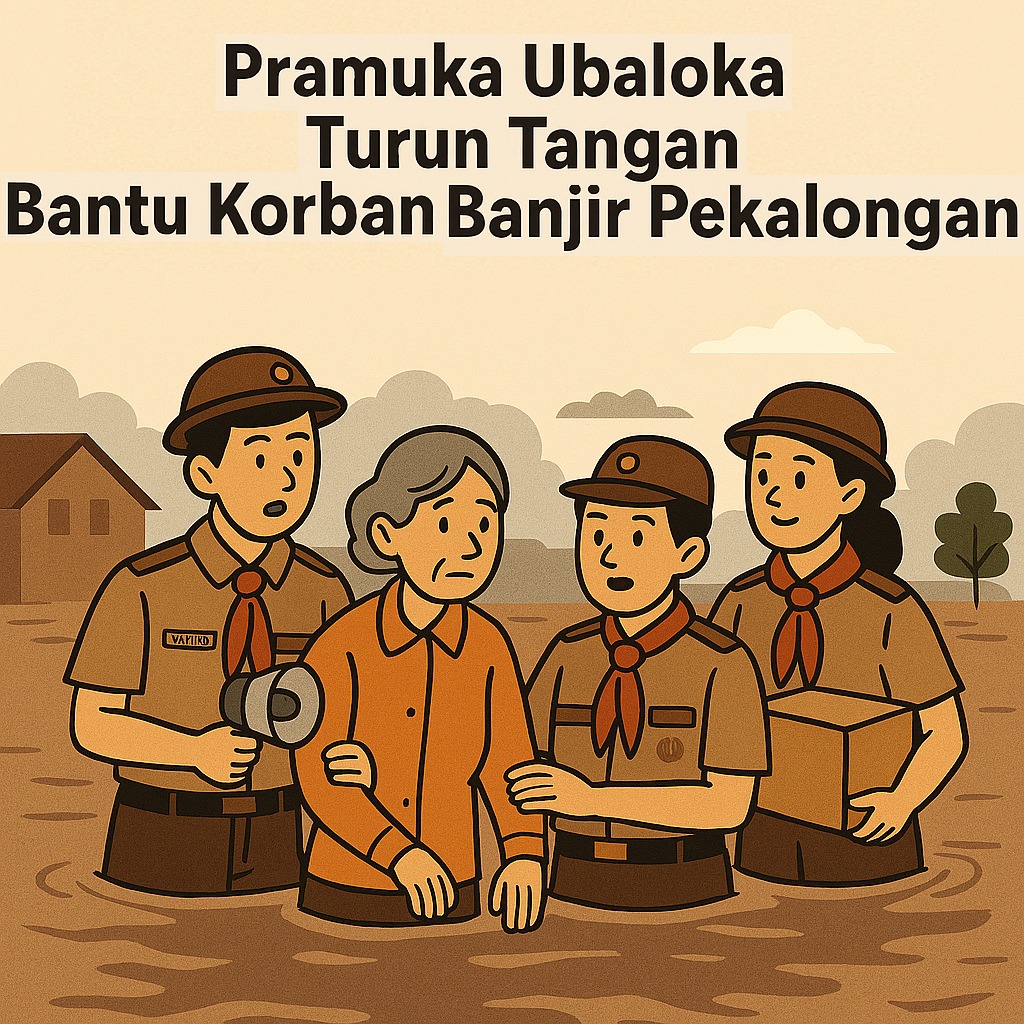 Pramuka Ubaloka Turun Tangan Bantu Korban Banjir Pekalongan