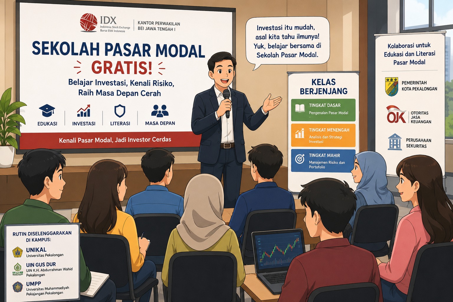 BEI Rutin Gelar Sekolah Pasar Modal Gratis di Pekalongan