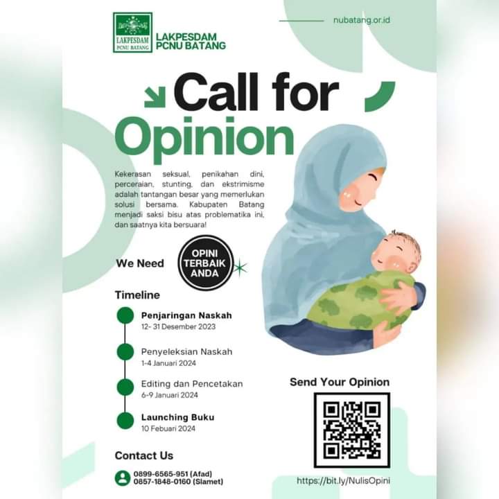 Edukasi Permasalahan Keluarga, Lakpesdam PCNU Batang Selengagrakan Call For Opinion
