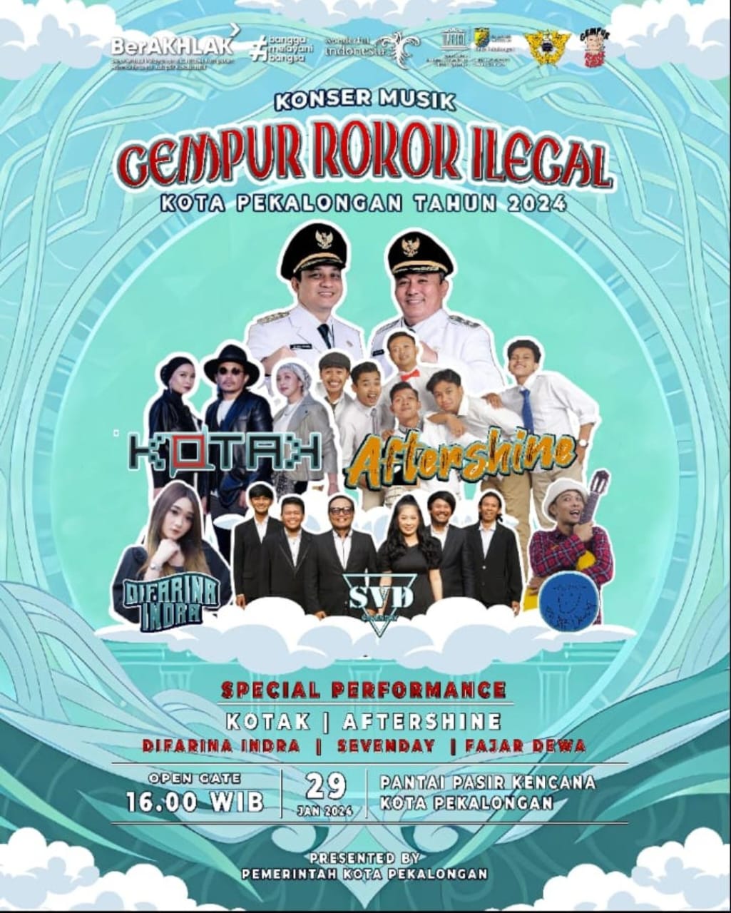 Dinparbudpora Kota Pekalongan Gelar Konser Gempur Rokok Ilegal Konser Musik Gempur Rokok Ilegal