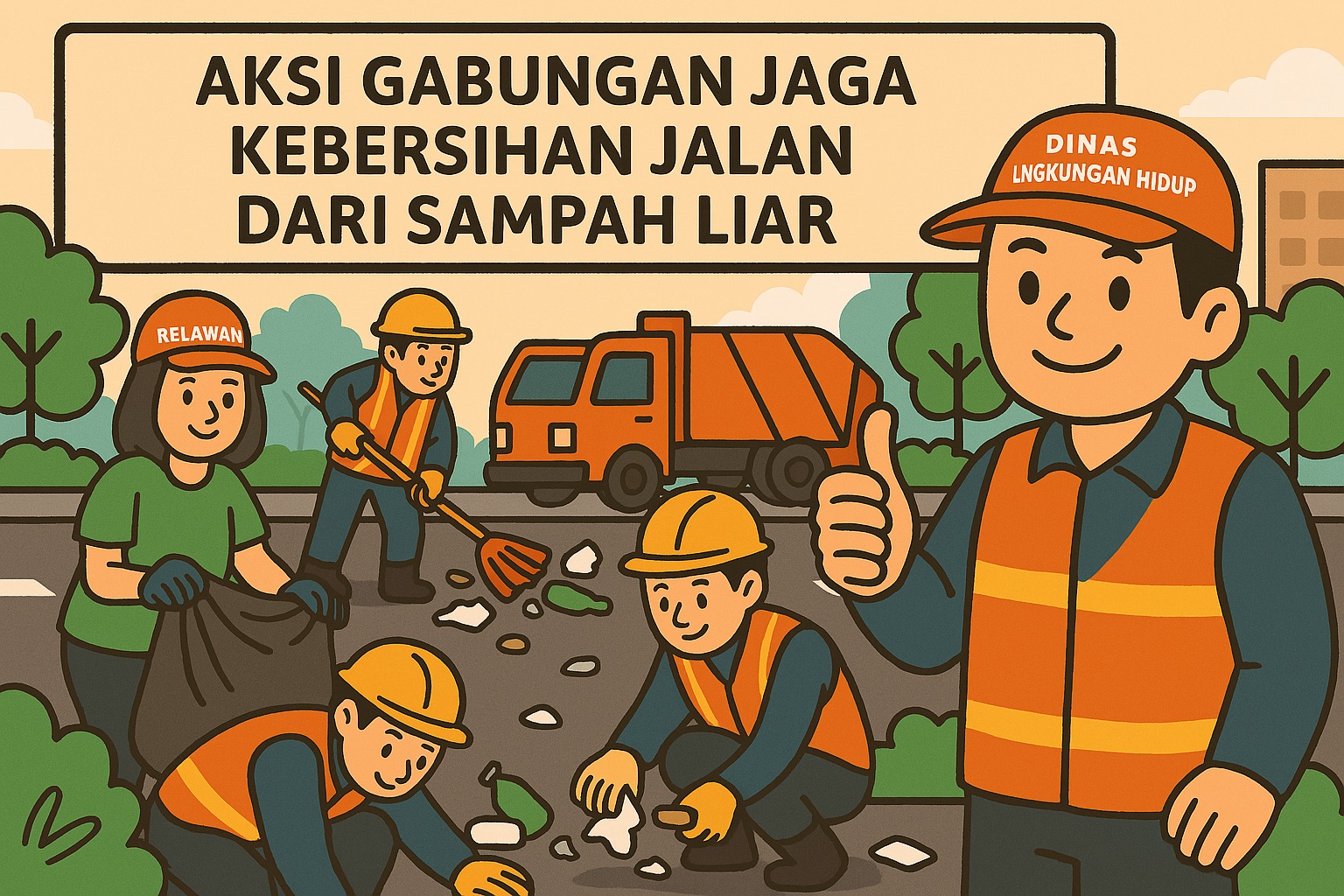 Aksi Gabungan Jaga Kebersihan Jalan dari Sampah Liar Aksi Gabungan Jaga Kebersihan Jalan dari Sampah Liar