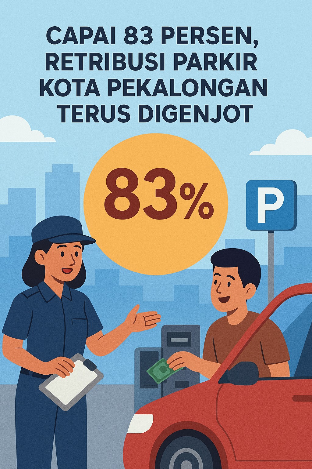 Capai 83 Persen, Retribusi Parkir Kota Pekalongan Terus Digenjot