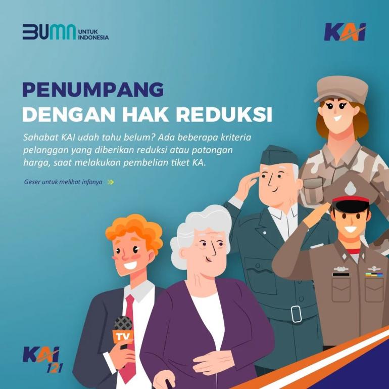 Diskon Lansia Tak Dapat Di Gabung  Dengan Diskon 30 Persen KAI