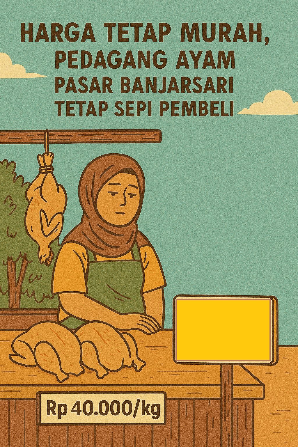 Harga Tetap Murah, Pedagang Ayam Pasar Banjarsari Tetap Sepi Pembeli