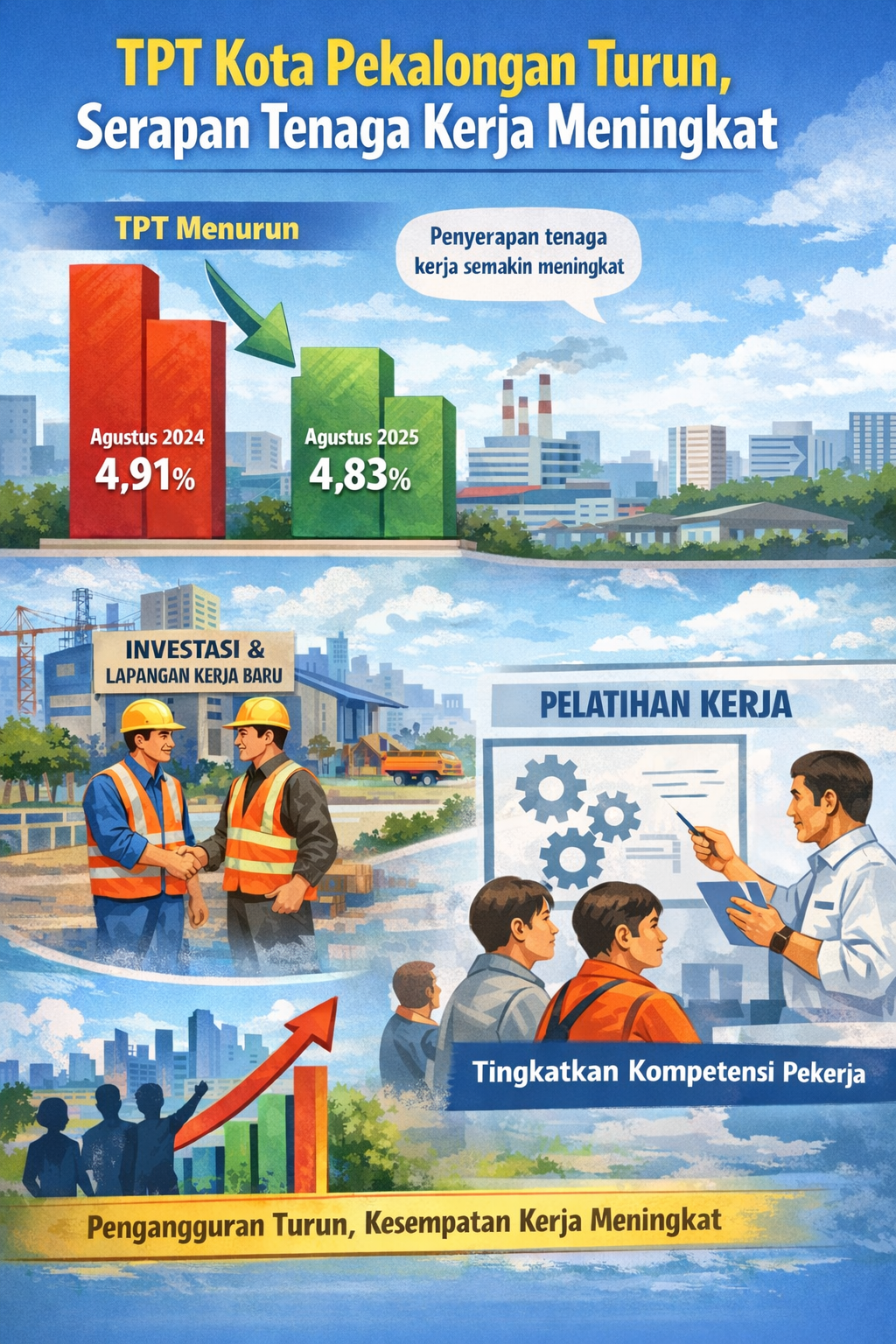 Lapangan Kerja Bertambah, Pengangguran di Kota Pekalongan Kian Menyusut