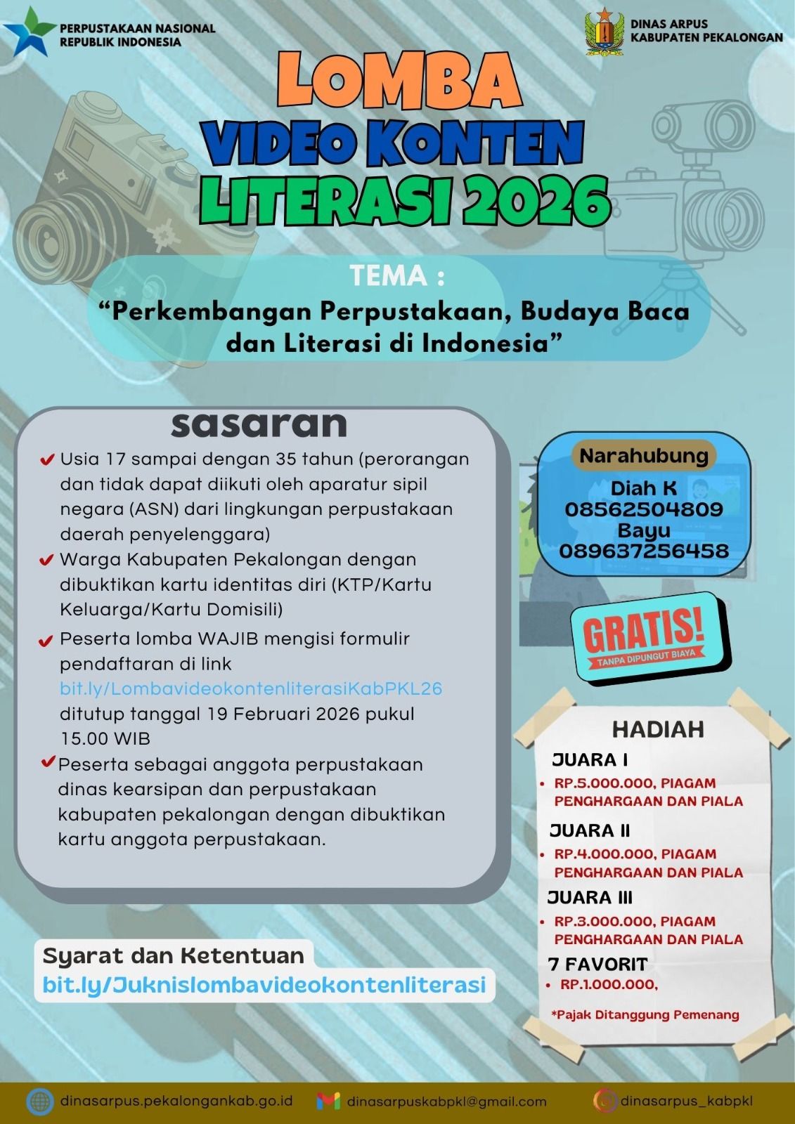 Lomba Literasi Digital. Dinarpus Ajak Warga Bikin Konten  Edukatif