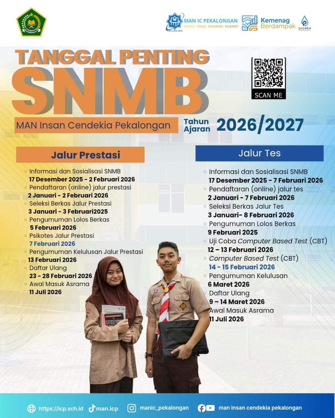 MAN IC Pekalongan Buka SNMB Tahun Ajaran 2026,2027