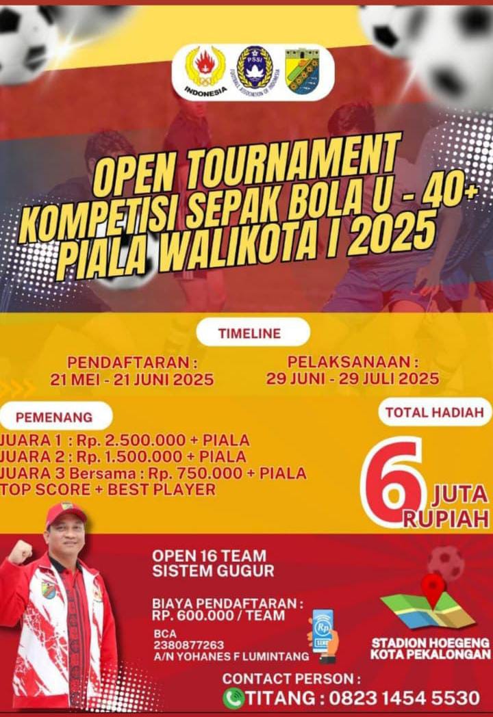 Turnamen Sepak Bola U-40+ Siap Digelar