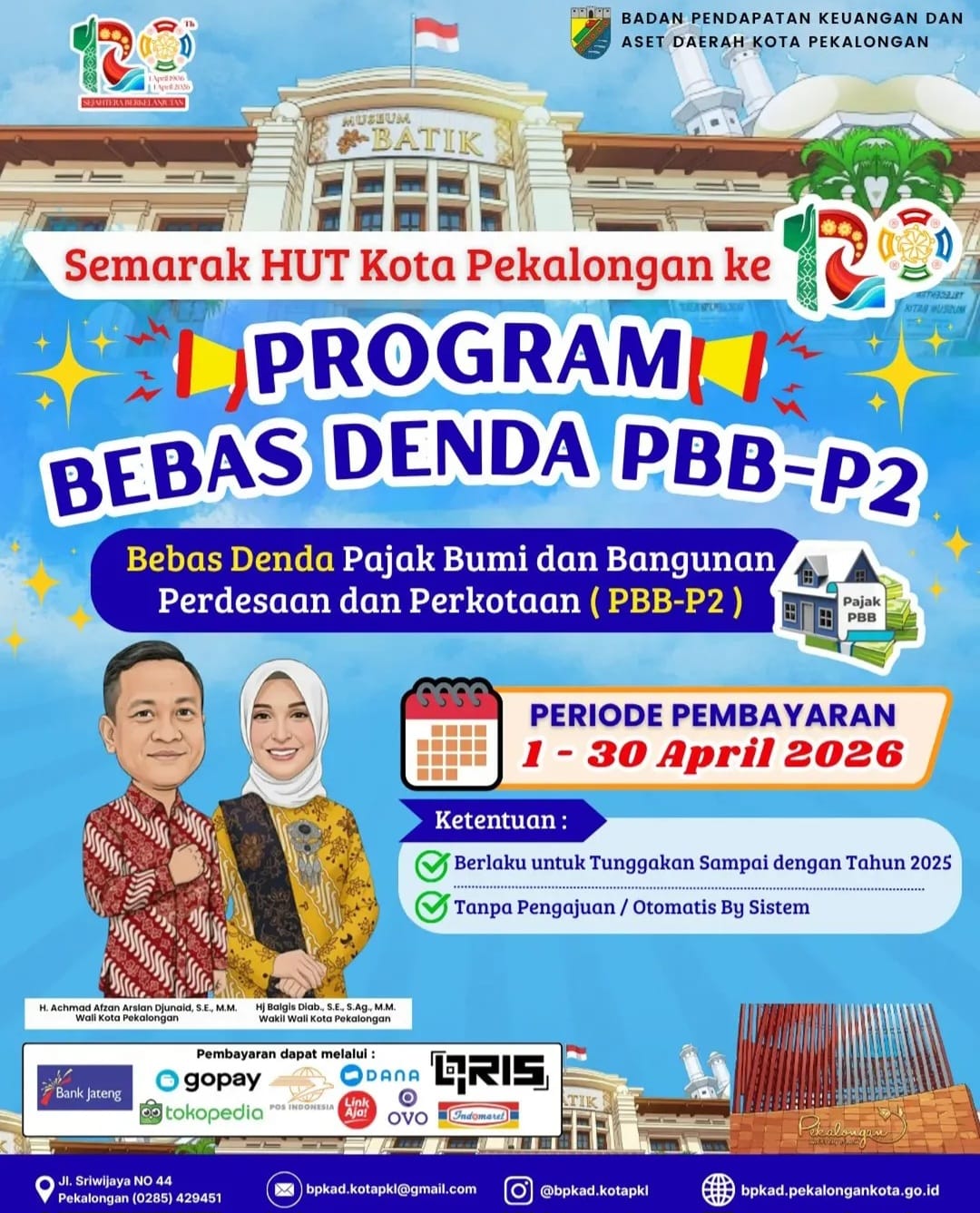Warga Kota Batik Diajak Manfaatkan Keringanan Denda PBB